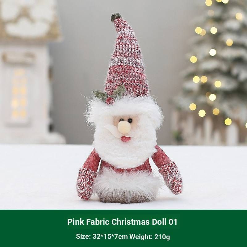 Charming Christmas Figurines Set – Festive Santa, Snowman & Reindeer Plush Decor For Home, Office & Store Displays_voghion.com