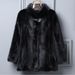 Women's Faux Mink Jacket – Chic Short-Length Faux Fur Coat With Stand Collar (Petite To Plus Sizing)_voghion.com