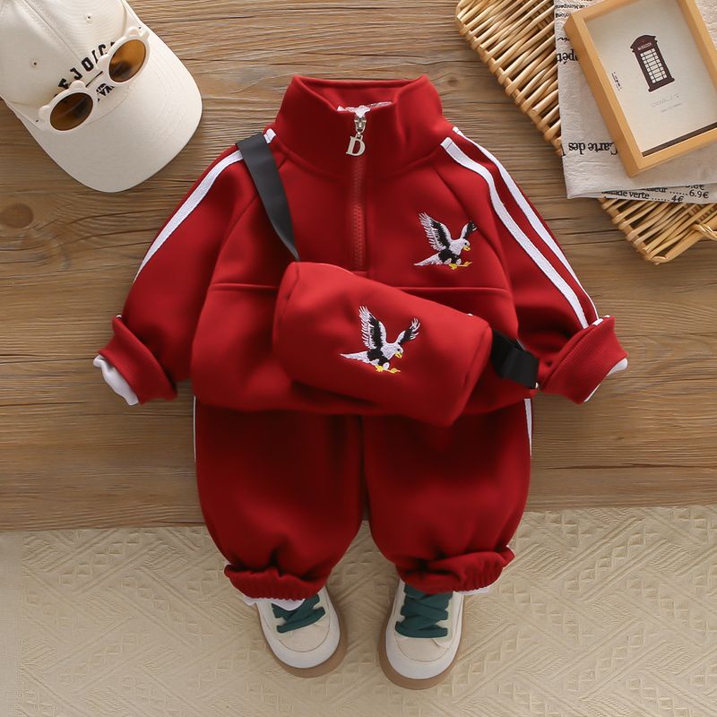 Boys' Stylish Children's Clothing Spring And Autumn Eagle Bag Two-Piece Set Trendy Kids' Fashion Handsome Baby_voghion.com