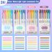S343 6-Color Press-Type Highlighters For Students - Gentle On Eyes, Smooth Ink Flow, Non-Toxic, Ideal For Study Notes & Book Marking_voghion.com