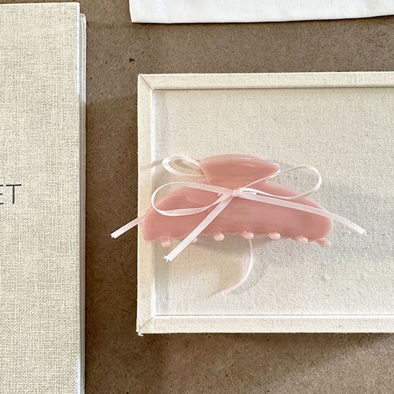 Korean Style Ballet Girl Ribbon Bow Acetate Gripper Sweet Temperament Back Head Shark Clip 2023 New_voghion.com