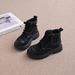 Mother & Kids Short Boots Fashionable Soft Kids' Chunky Sole Ankle Boots - Soft Leather Casual Boots For Boys & Girls - Black & Yellow - Sizes 26-37_voghion.com
