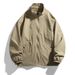 Men's Lightweight Casual Jacket - Waterproof Windbreaker With Multiple Pockets For Outdoor Sports & Daily Wear (Black, Khaki, Army Green)_voghion.com