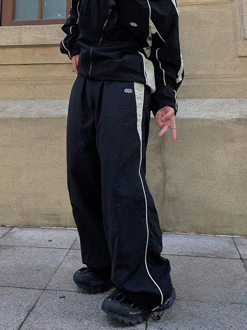 Y2K Women Streetwear Chic Cargo Korean Haruku Casual Parachute Tech Pants for Men Sweatpants Wide Leg Joggers Trousers_voghion.com