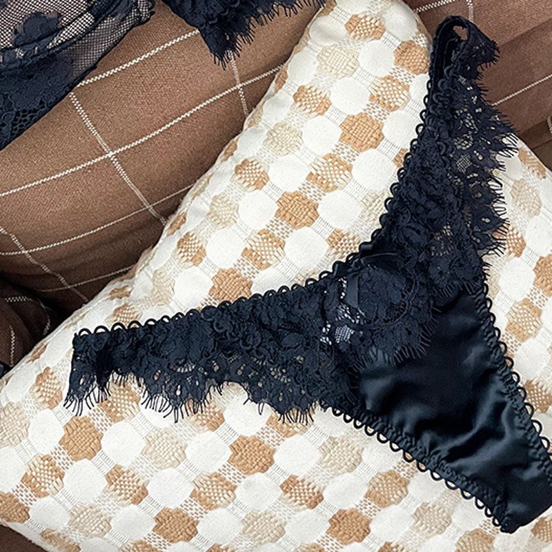 Ženska oblačila, votle trepalnice, čipka, mlečna svila, seksi čipkaste tangice, ženske brezšivne spodnje perilo_voghion.com