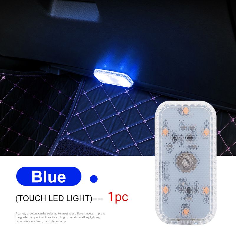 Car touch sensor light atmosphere light LED wiring free reading light charging wireless car decorative light_voghion.com