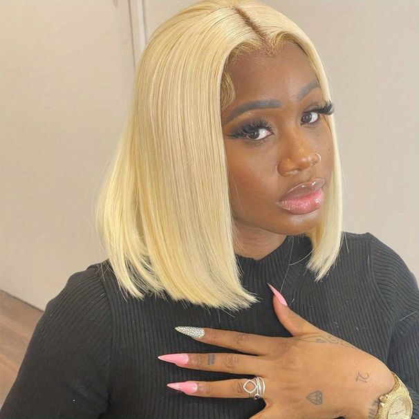 Honungblond rak 13x4 spets främre människohår peruker för kvinnor flickor förplockade med babyhår Remy människohår peruker_voghion.com