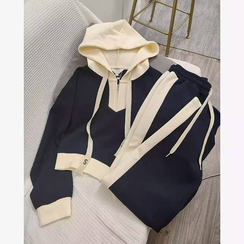 Dames sport sweatshirt lente en herfst wijde broek tweedelig set_voghion.com
