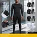 Men's 2-Piece Compression Workout Set - Moisture-Wicking Gym Base Layer For Basketball, Running & Hiking - Breathable Quick-Dry_voghion.com