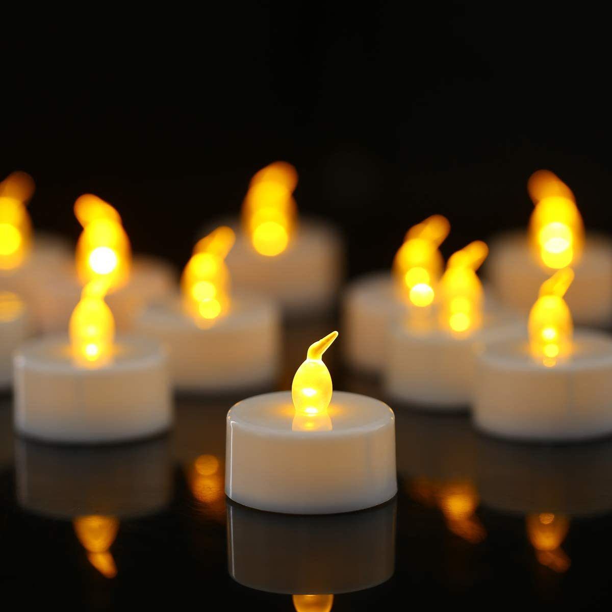 96x LED Tea Lights Candles Battery Operated Flickering Flameless Realistic Tealight_voghion.com