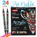 Dual-Tip Acrylic Paint Markers, Quick-Dry & Vibrant Colors, Perfect For DIY Art, Graffiti, Sketching & Watercolor Painting - Set Of 12/24/36 Markers_voghion.com