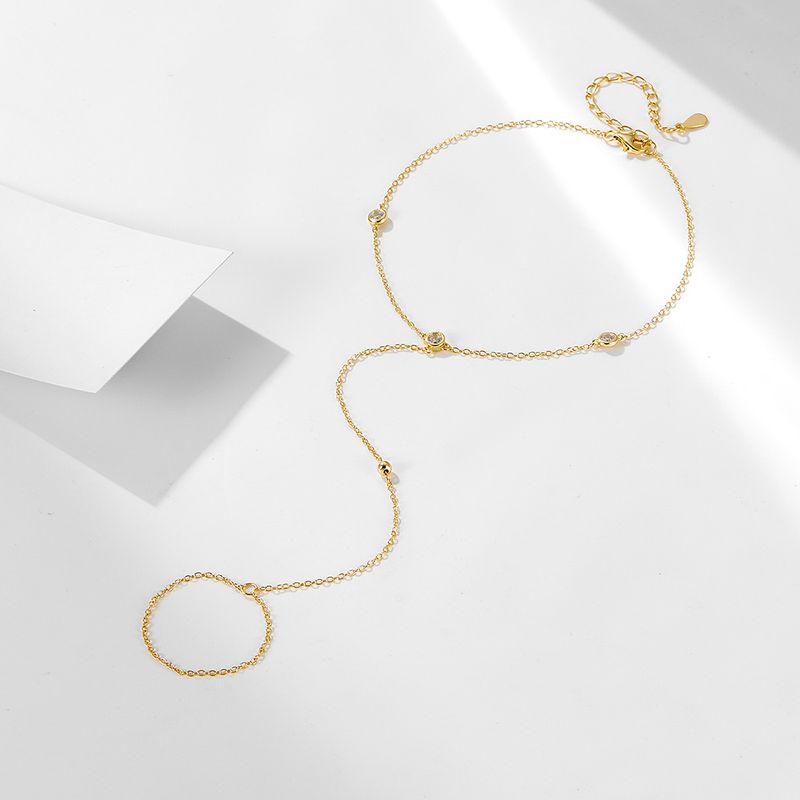 Damenschmuck Eleganter S925 Sterling Silber Perlen Zirkon Zehenring Kette Minimalistischer Boho Strand Fuß Fußkettchen Mode Persönlichkeit Strand Fußkettchen_voghion.com