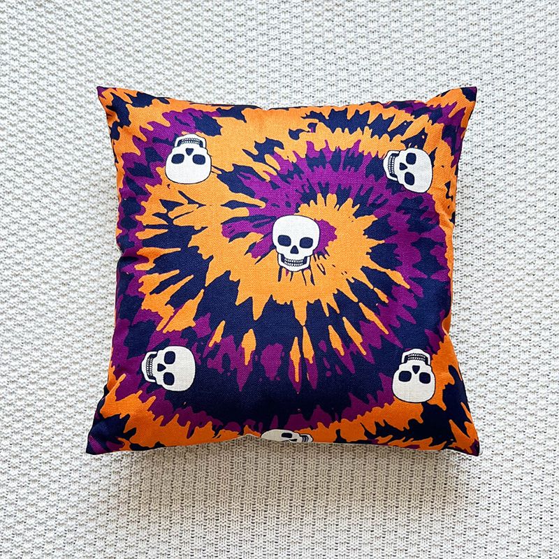Cross-border exclusive Halloween cat bat zombie pattern printed pillowcase home sofa cushion cover_voghion.com