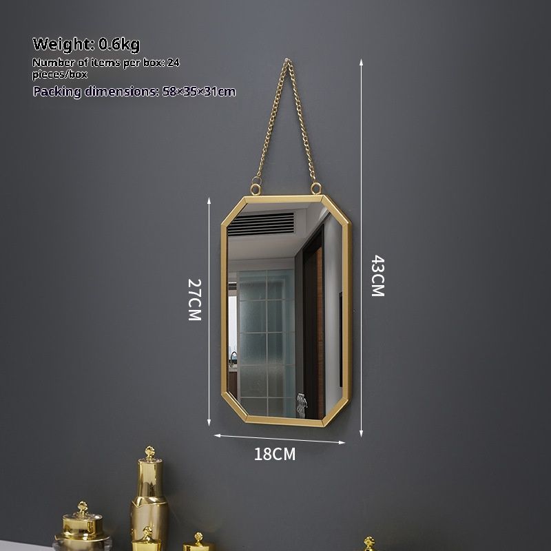 Espelho de parede redondo com moldura dourada – 25 cm de diâmetro, espelho decorativo para banheiro, quarto e para presentear._voghion.com