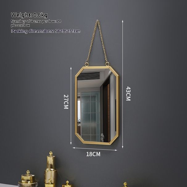 Espelho de parede redondo com moldura dourada – 25 cm de diâmetro, espelho decorativo para banheiro, quarto e para presentear._voghion.com