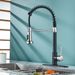 Black Dual-Function Spring Kitchen Tap Hot And Cold Swivel Spout Splash-Proof Sink Faucet_voghion.com