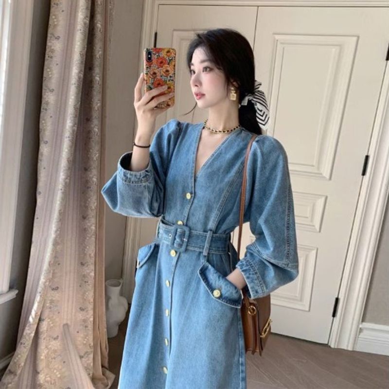 A-Line Skirt, Denim Dress, Children's Outfit, 2025 Spring And Autumn New European Product, Fat Mm, Slimming, Fashionable_voghion.com