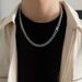 Collana da uomo alla moda in acciaio al titanio, stile cubano hip-hop, resistente allo sbiadimento, unisex, semplice e versatile, accessorio per coppia con catena spessa._voghion.com