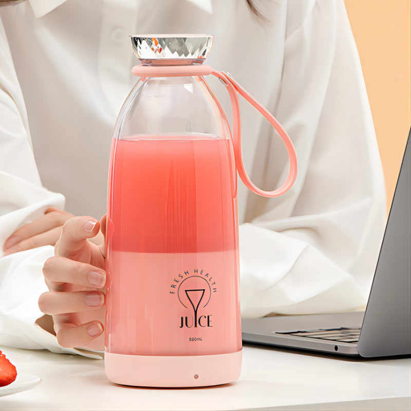 Presse-agrumes Portable, mélangeur de bouteilles de jus frais, Plus 500ml, mélangeurs de fruits sans fil, 6 lames, 2400mAh, tasse de broyage de glace pour Milkshake_voghion.com