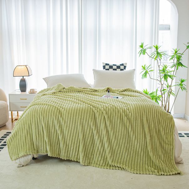 Home Textile Thickened Solid Color Rabbit Plush Flannel Blanket Sofa Cover Blanket Air Conditioning Blanket Nap Blanket_voghion.com