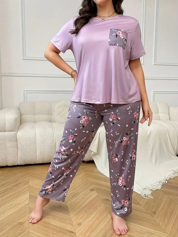 Damen-Nachtwäsche, T-Shirts und Hosen für vier Jahreszeiten, Damen-Pyjamas, Übergröße, Heimkleidung, Anzüge_voghion.com