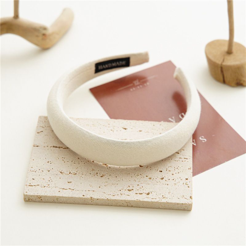 Bandeau de couleur thé au lait pour femmes, automne et hiver, version coréenne, accessoires pour cheveux à large bord, tempérament, pression, épingle à cheveux, bandeau éponge_voghion.com