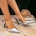 Schuhe Damen Hochhackige Sandalen Mode Spitz Silber Geschlossene Zehensandalen Für Frauen 2025 Sommer Neue Einfache Stiletto Hochhackige Damenschuhe_voghion.com