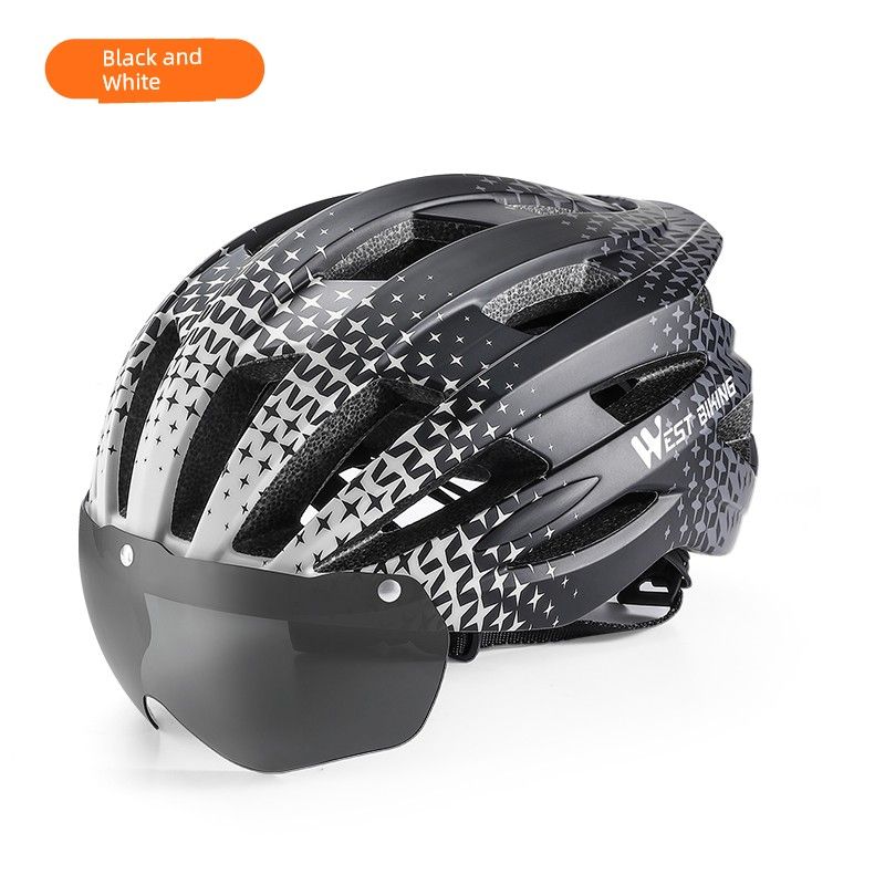 West Rider - Casco di sicurezza integrato con occhiali con fanale posteriore_voghion.com