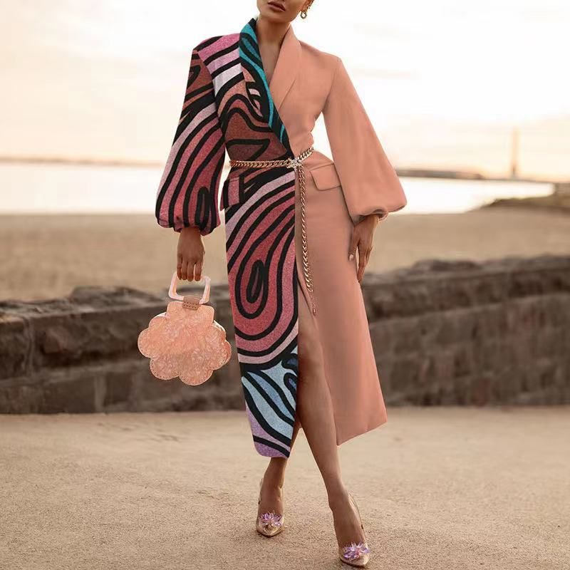 Women's Clothing autumn and winter women's clothing lapel long sleeved fashionable casual woolen warm coat_voghion.com