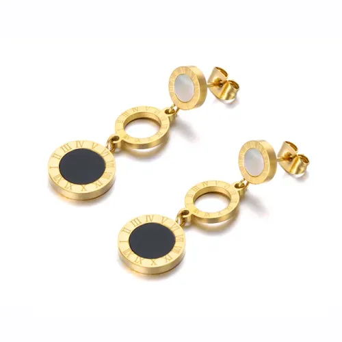 Collana girocollo a conchiglia con numeri romani in acciaio inossidabile e titanio Lokaer Classic per donne e ragazze, ciondolo con ciondolo chic._voghion.com