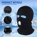 3 Hole Winter Knitted Mask, Outdoor Sports Full Face Cover Ski Mask Warm Knit Balaclava For Adult_voghion.com