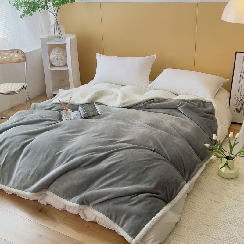 Nordic Erba Mink Lamb Fleece Blanket Thickened Double Flannel Blanket_voghion.com