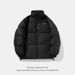 Men's Retro Stand Collar Puffer Jacket, Water-Resistant Quilted Coat With Adjustable Hem For Winter (Black/Olive/Beige)_voghion.com