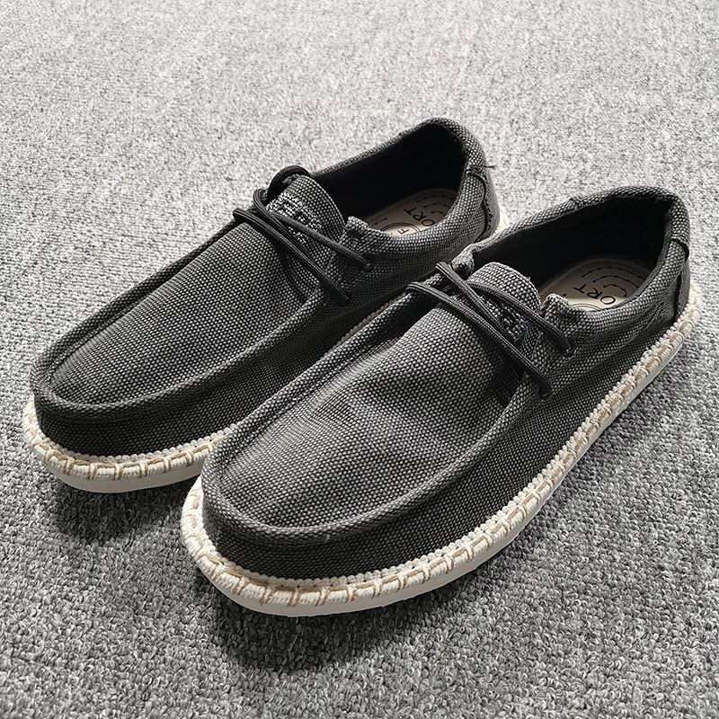 Zees Foreign Trade $39.9 Spring Summer Breathable Soft Sole Men's Linen Fisherman Slip-On Lightweight Casual Low-Top Shoes_voghion.com
