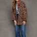 Women's Clothing Casual Leopard Print Cardigan - Soft Mohair Blend Knit Sweater Coat, Loose Fit V-Neck Long Sleeve Open Front_voghion.com