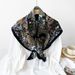 2024 new 90 with dark floral design, high-end feeling, shawl scarf, lightweight  silk square scarf_voghion.com