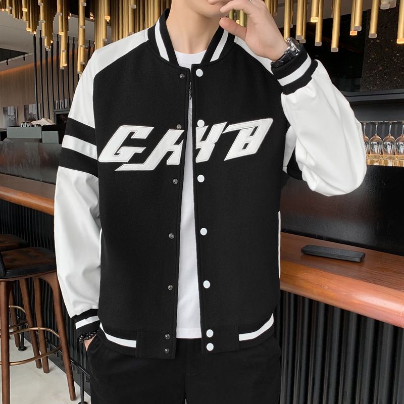 Amerikanische Baseballuniform Herren Frühjahr neue Freizeitjacke in trendiger Marken-High-Street-Mantel Herren-Angriffsanzug Trendy_voghion.com