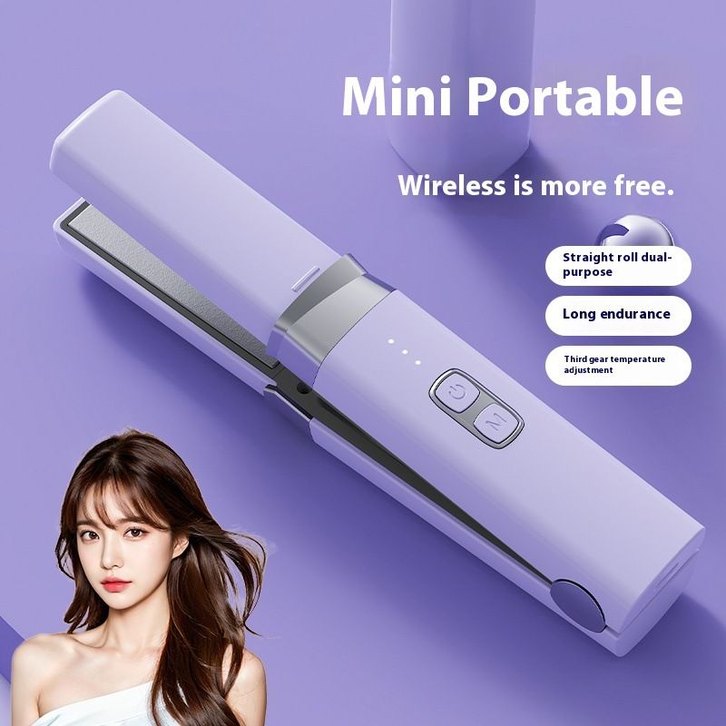 Mini piastra e arricciacapelli elettrico brevettato con ricarica USB, piastra per capelli elettrica a doppio uso, portatile_voghion.com