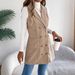 2025 Autumn Winter Solid Color Double-Breasted Pocket Corduroy Long Vest Coat Women's Fashion_voghion.com