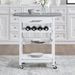 Mobile Rolling Kitchen Island Trolley Serving Cart With Underneath Drawer & Slide-Out Wire Storage Basket_voghion.com