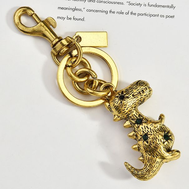 3D Dinosaur Bag Keychain Metal Head Creative Pendant Car Accessories_voghion.com