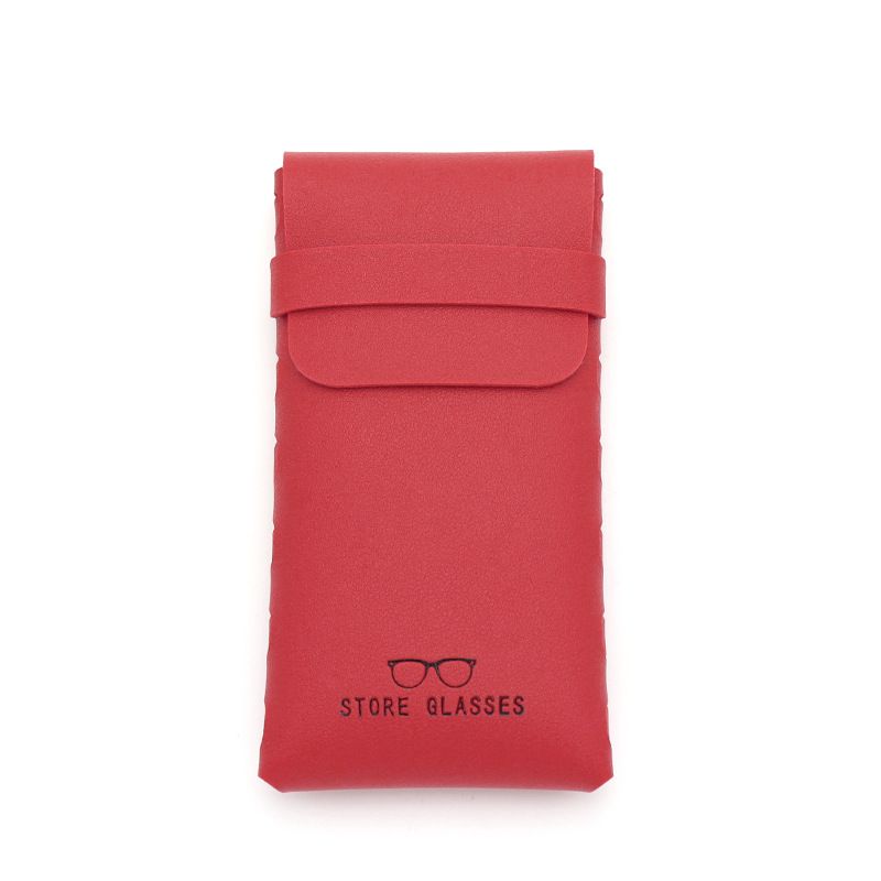 Unisex Glasses bag soft leather simple myopia reading glasses leather case men's portable soft bag storage bag women's fresh leather glasses case_voghion.com