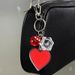 Asymmetric Acrylic Heart Keychain - 3D Crystal-Like Charm For Girls & Couples (Red/Blue/Pink, Non-Toxic Light Reflective)_voghion.com