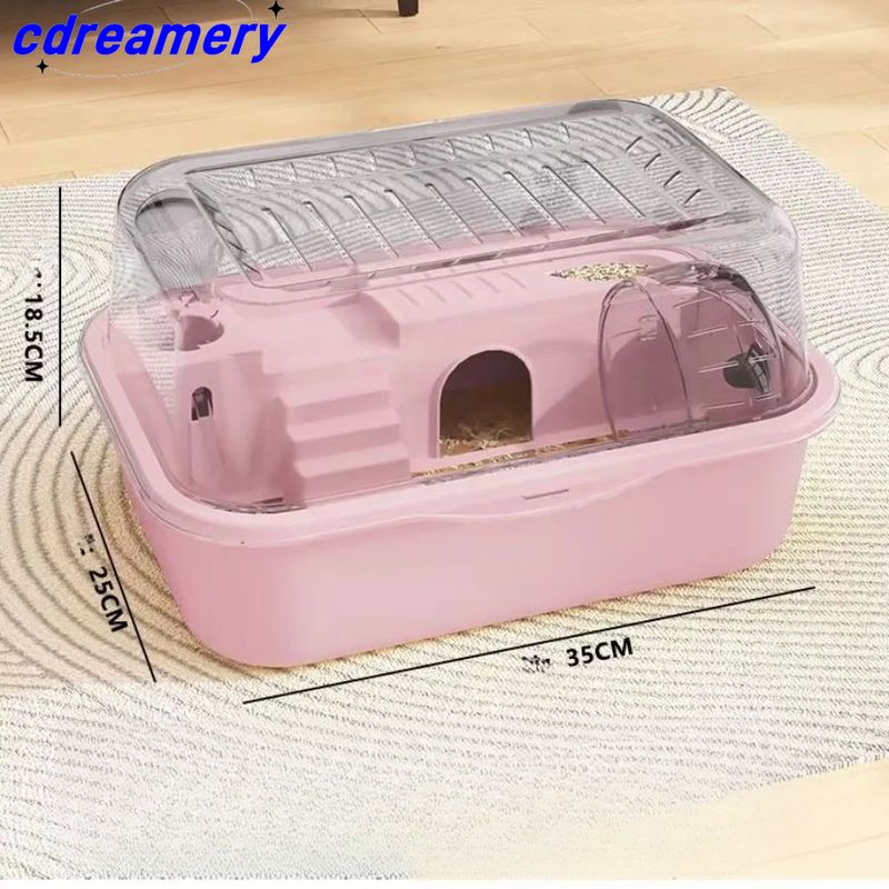 1 buc Cușcă pentru animale Cușcă portabilă pentru hamster Cușcă pentru urs auriu Spațiu mare Acrilic Habitat pentru animale de companie Kit de pornire pentru hamster_voghion.com