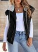Nouvelle veste sans manches assortie pour femme, style européen et américain, simple et polyvalente, à capuche et cordon de serrage._voghion.com