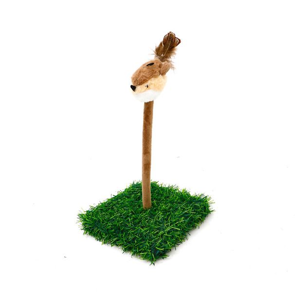 Plush Sparrow Steel Wire Teaser Wan Self-Entertainment Boreom Relief Toy Spiral Spring Roun Plate Cat Scratching_voghion.com