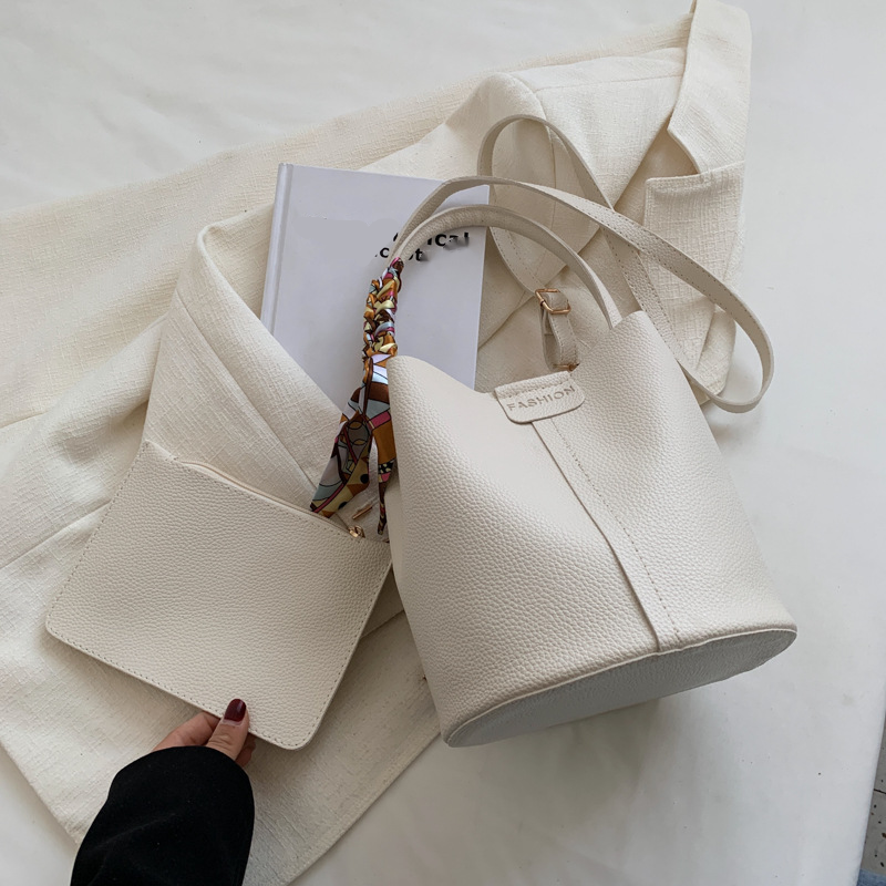 New Bag For Women Fashionable And High-end Silk Scarf Simple Hand-held Bucket Bag Shoulder Bag Crossbody Bag_voghion.com