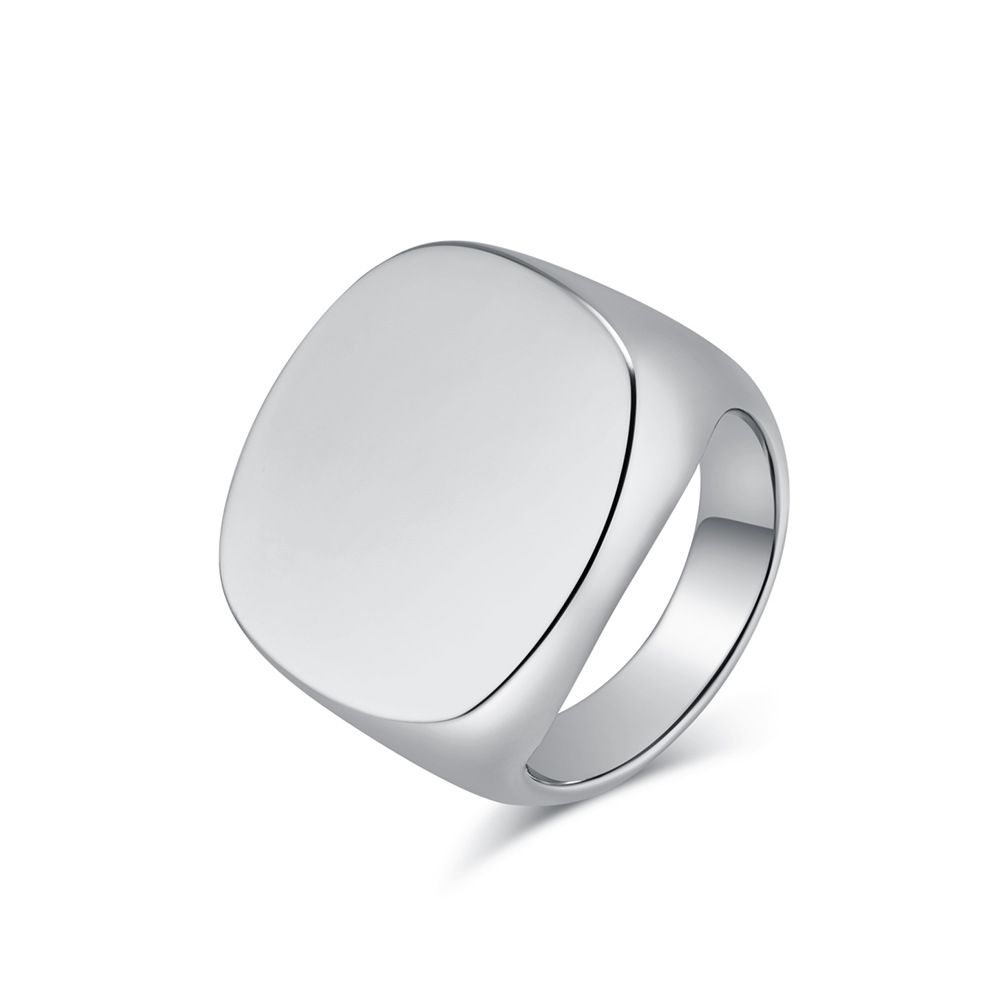 Anello in acciaio inossidabile lucido stile neutro freddo, semplice, accessori di moda in acciaio al titanio di alta qualità_voghion.com