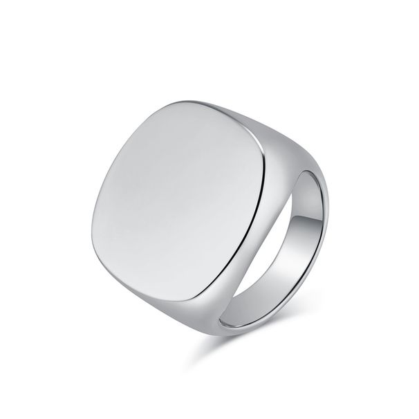 Anello in acciaio inossidabile lucido stile neutro freddo, semplice, accessori di moda in acciaio al titanio di alta qualità_voghion.com