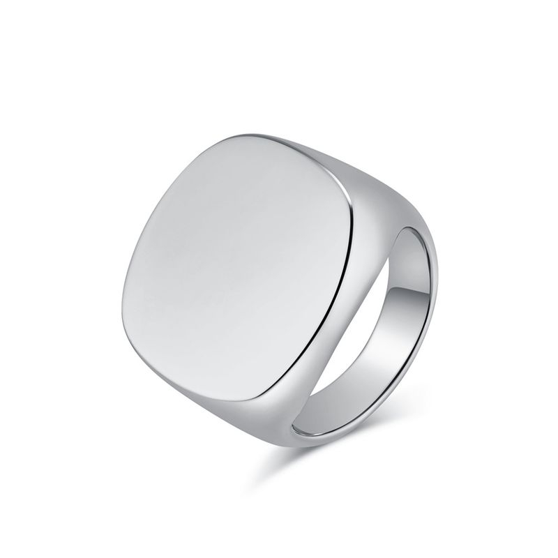 Bague polie en acier inoxydable de style neutre et froid, accessoires de mode simples en acier titane haut de gamme_voghion.com